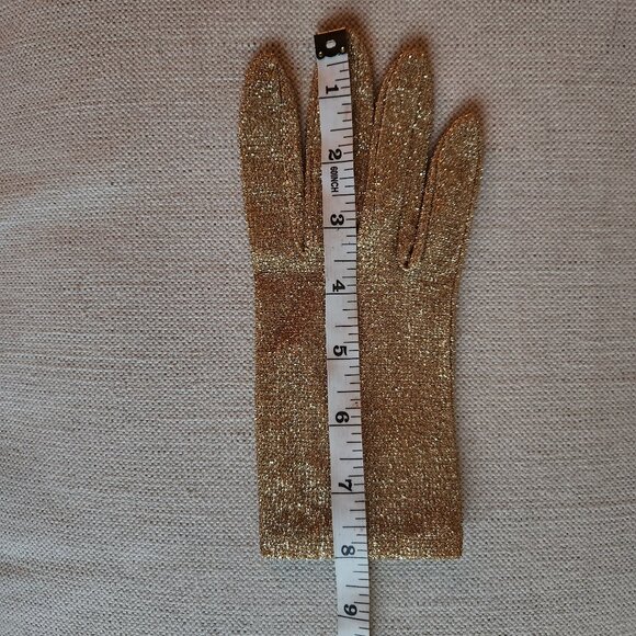 Vintage Perrin Gold Textured Metallic Gloves - XS - Picture 5 of 5
